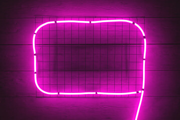 Purple neon lights on the wall abstract background.