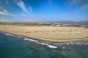 Dünen von Maspalomas vom Hubschrauber aus fotografiert