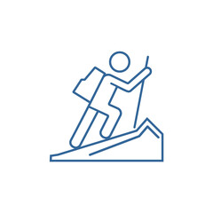 Climber logo design vector template, Travel logo design concept, Icon symbol