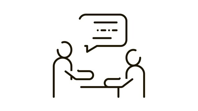 dialogue of two people Icon Animation. black dialogue of two people animated icon on white background