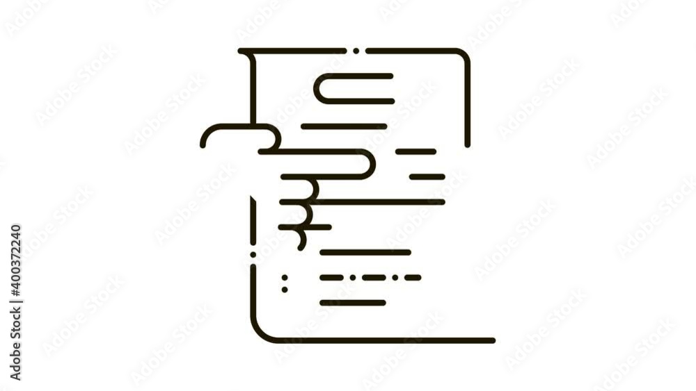 Poster transaction document pointer icon animation. black transaction document pointer animated icon on whi