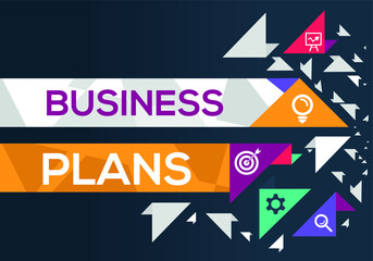 Creative (business plans) Banner Word with Icon ,Vector illustration.
