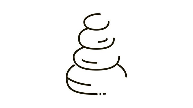 Stones Balance Icon Animation. black Stones Balance animated icon on white background