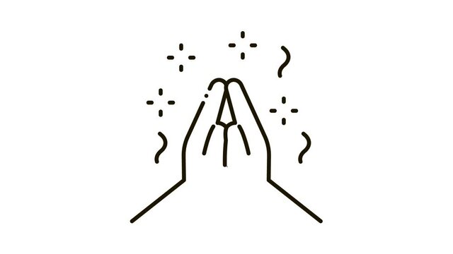 Harmony Hands Icon Animation. black Harmony Hands animated icon on white background
