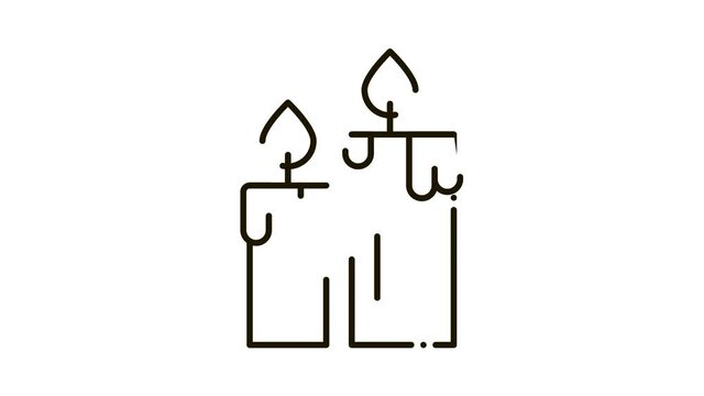 Aroma Candles Icon Animation. black Aroma Candles animated icon on white background