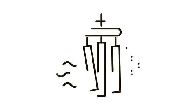 Air Bells Icon Animation. black Air Bells animated icon on white background