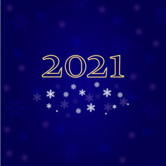 vector image with numbers 2021 on a blue background