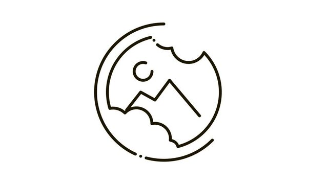 Eyeball Damage Icon Animation. black Eyeball Damage animated icon on white background