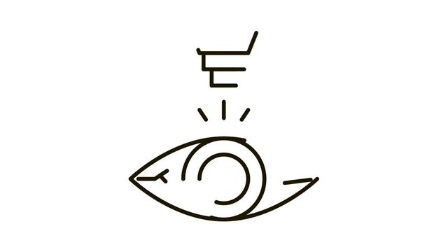 Laser Eye Treatment Icon Animation. black Laser Eye Treatment animated icon on white background