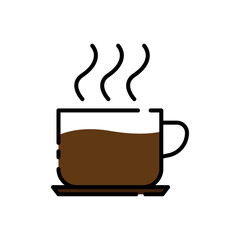 Coffee cup lineal color icon. simple design editable. Design template vector