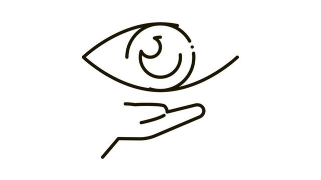 Vision Support Icon Animation. black Vision Support animated icon on white background