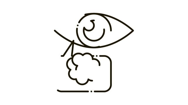 Poor Eyesight Icon Animation. black Poor Eyesight animated icon on white background