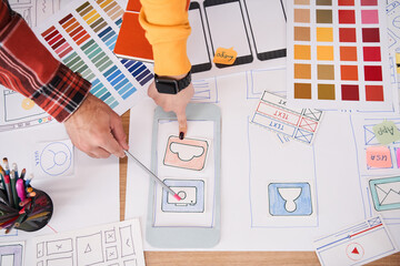 Designers working and designing a user interface
