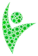 Vector eco man covid mosaic icon organized for health care projects. Eco man mosaic is organized from randomized covid infection icons.