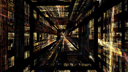 デジタルな通路のイメージで抽象的な背景