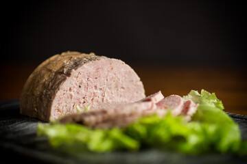 homemade sausage from minced meat with spices