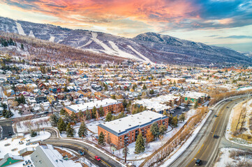 Park City, Utah, USA Downtown Aerial