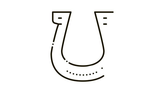 Horseshoe Icon Animation. black Horseshoe animated icon on white background