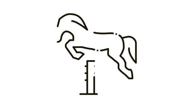 Jumping Horse Icon Animation. black Jumping Horse animated icon on white background