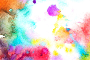 Fototapeta na wymiar Vibrant Watercolour Paint Colours On A White Background