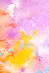 Vibrant Watercolour Paint Colours On A White Background