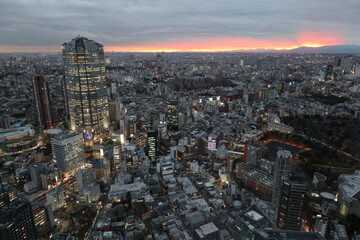 Obraz premium 東京 六本木 俯瞰 夜景 night view of Roppongi ,Tokyo
