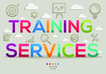 Creative (training services) Banner Word with Icon ,Vector illustration.
