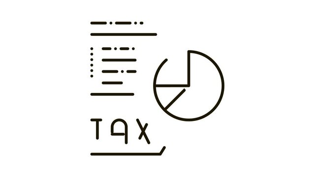 Tax Diagram Icon Animation. black Tax Diagram animated icon on white background