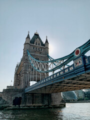 Fototapeta na wymiar Tower Bridge with blue sky in London