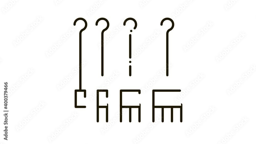 Poster Piercing Hooks Icon Animation. black Piercing Hooks animated icon on white background