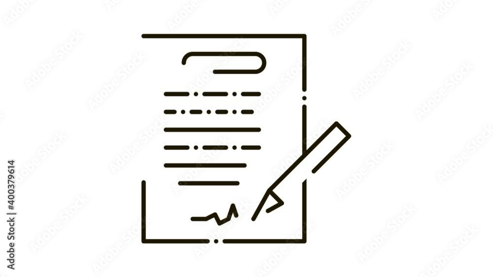 Poster contract animated icon on white background
