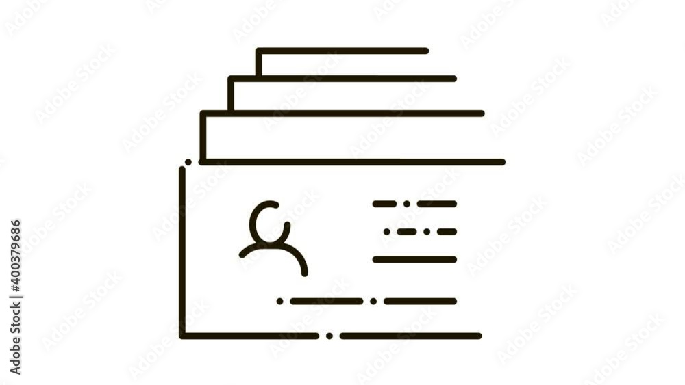 Poster customer database icon animation. black customer database animated icon on white background