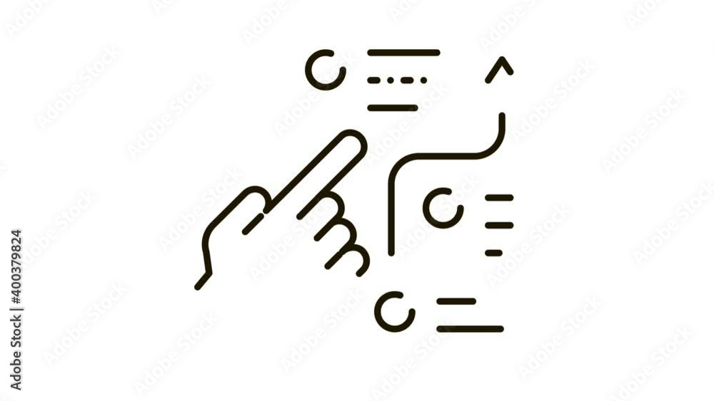 Poster strategy way icon animation. black strategy way animated icon on white background