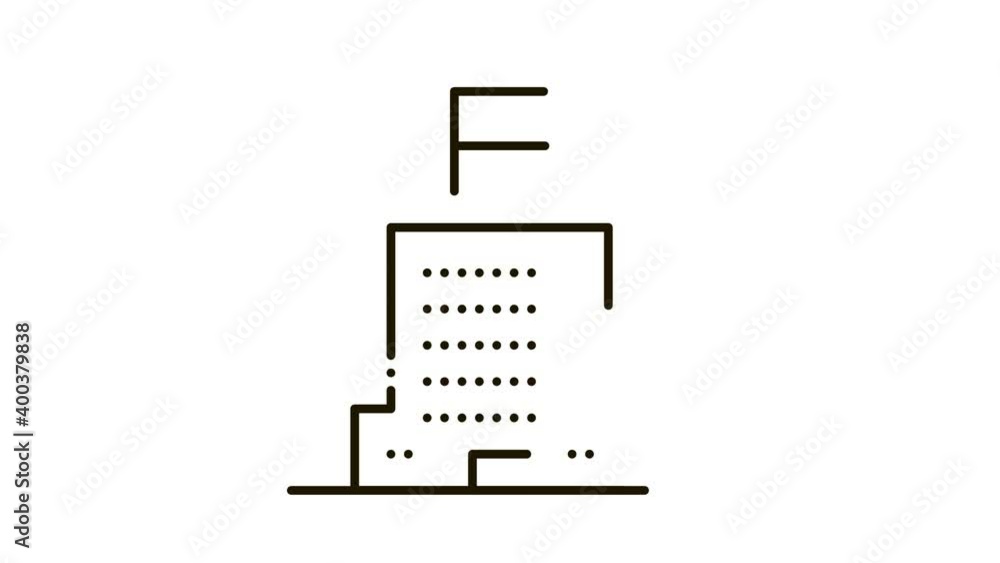 Poster skyscraper flag icon animation. black skyscraper flag animated icon on white background