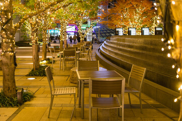東京都港区六本木にあるビルのテラス席