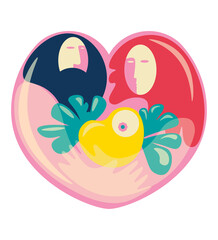 inside the heart family husband wife child heart love