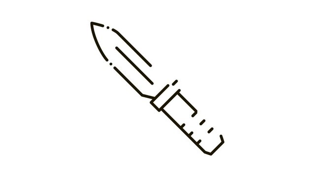 Knife Kitchenware Icon Animation. black Knife Kitchenware animated icon on white background