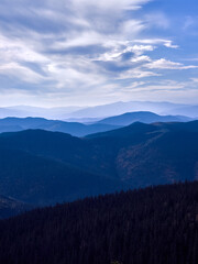 Beautiful sunset in the mountains.