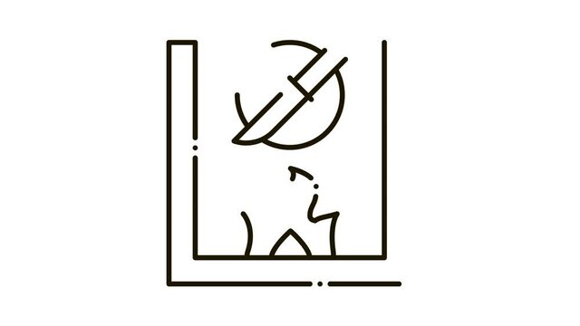 Knife Fireplace Icon Animation. black Knife Fireplace animated icon on white background