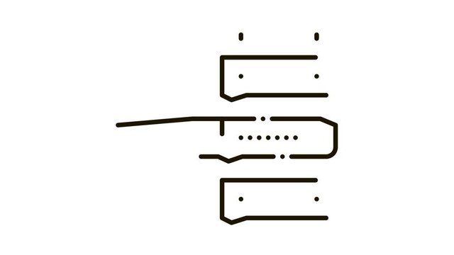 Knife Handle Icon Animation. black Knife Handle animated icon on white background