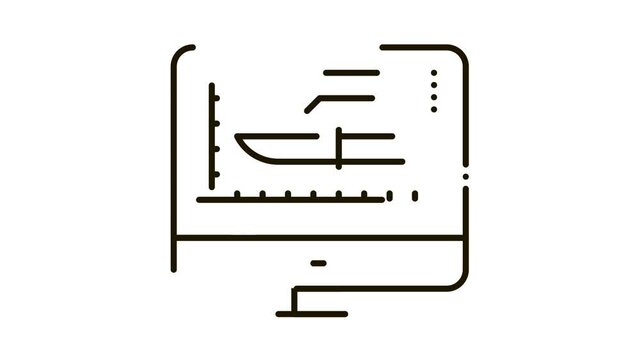 Knife Display Icon Animation. black Knife Display animated icon on white background