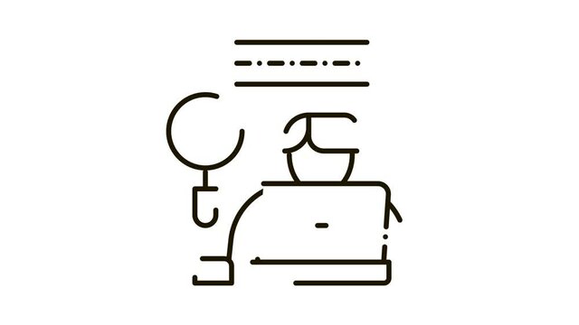 Human Research Icon Animation. black Human Research animated icon on white background