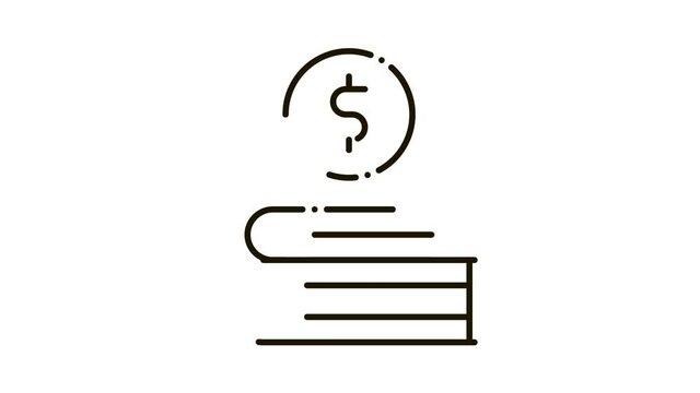 Manager Books Icon Animation. black Manager Books animated icon on white background