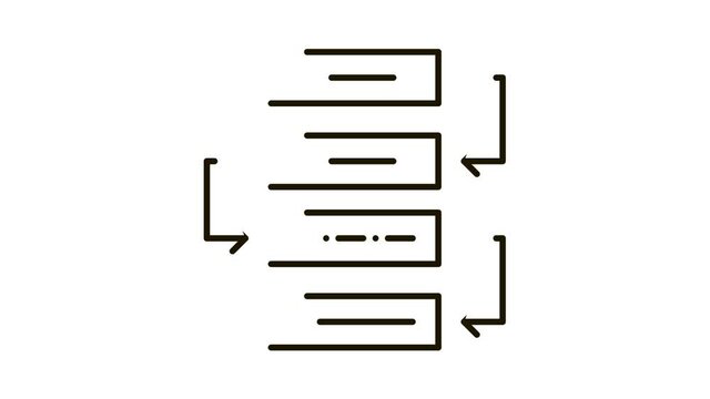 Process Plan Icon Animation. black Process Plan animated icon on white background