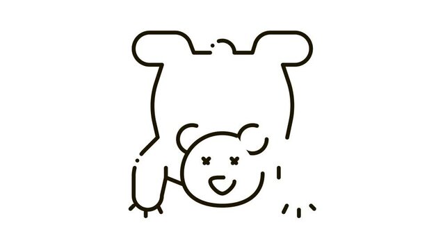 Bear Skin Icon Animation. black Bear Skin animated icon on white background