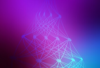 Light Pink, Blue vector background with forms of artificial intelligence.