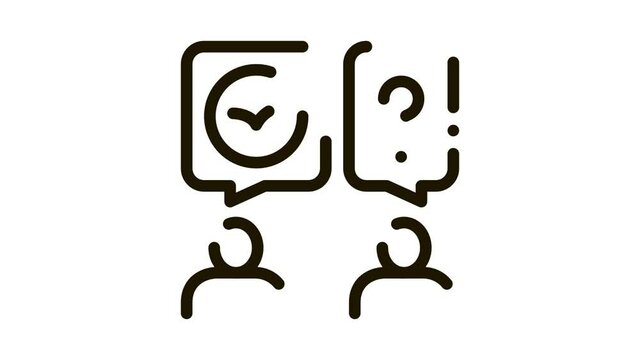 Human Interesting About Bird Icon Thin Line . Ornithologist Talk About Bird, Quote Frame With Question Mark animated icon on white background