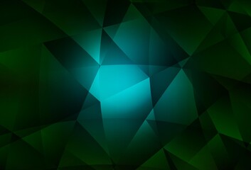 Obraz premium Dark Green vector low poly layout.