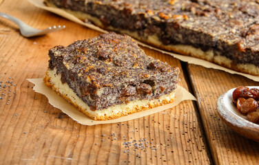 Stück Mohnkuchen Mohn Kuchen 