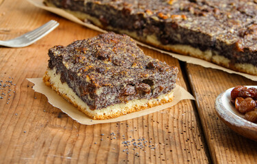 Stück Mohnkuchen Mohn Kuchen